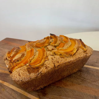 Pumpkin Bread with roasted pumpkin on top